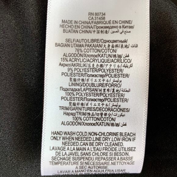 BCBGMAXAZRIA Ruffle Zip Up Marbled Fringe Black Vest Top Shirt – Large - Picture 14 of 15